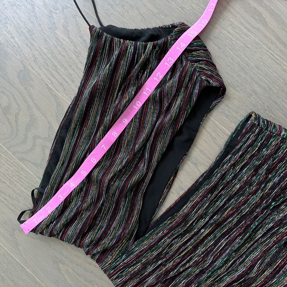 Rebecca Vallance Ronnie Gown One Shoulder Cutout Metallic Maxi Dress - US SIZE 4 - Picture 11 of 12